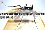 2天前安徽新增本土无症状15例（安徽昨日无新增确诊）