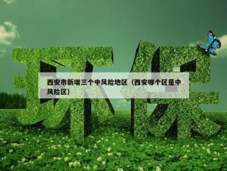 西安市新增三个中风险地区（西安哪个区是中风险区）