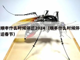 顺丰什么时候停运2024（顺丰什么时候停运春节）