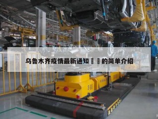 乌鲁木齐疫情最新通知㊙️的简单介绍
